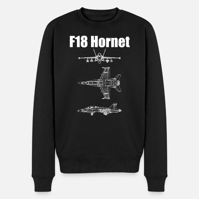 Avion F18 Hornet - Pull Premium bio Homme - noir