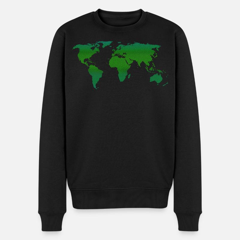 Green World - Männer Premium Bio Pullover - Schwarz