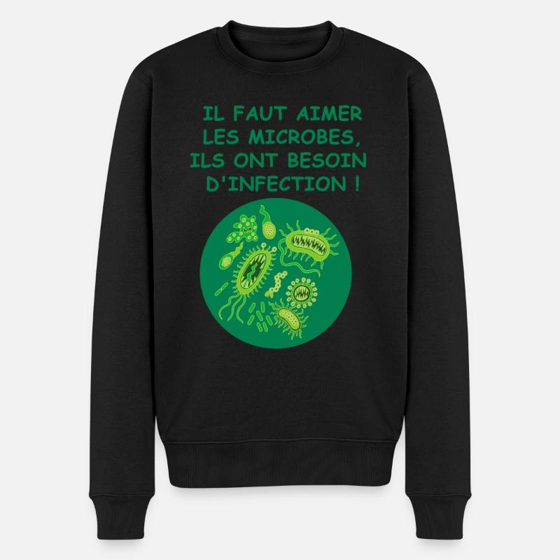 Les microbes - Pull Premium bio Homme - noir