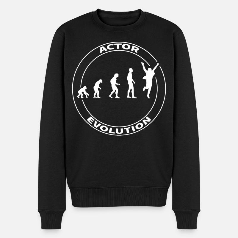 Evolution Schauspieler Darsteller Hollywood witzig - Männer Premium Bio Pullover - Schwarz