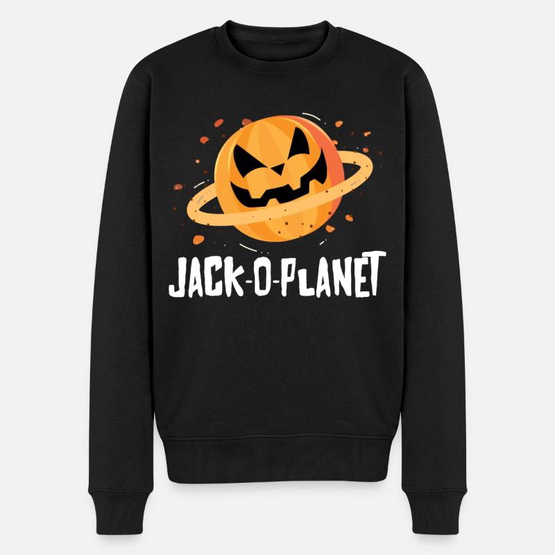 Halloween Pumpkin Face Jack-O-Planet - Pull Premium bio Homme - noir