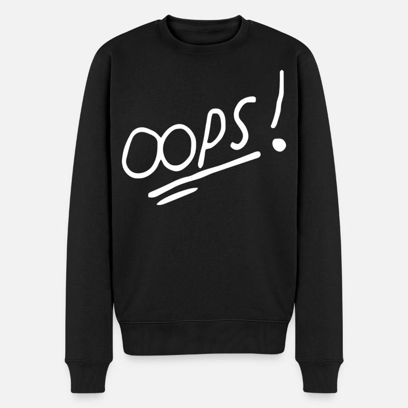 Vibrant Oops Handwritten Text Design - Men's Premium Organic Jumper - black