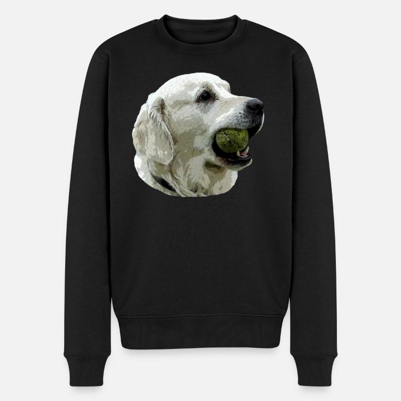 Labrador avec la bille - Pull Premium bio Homme - noir