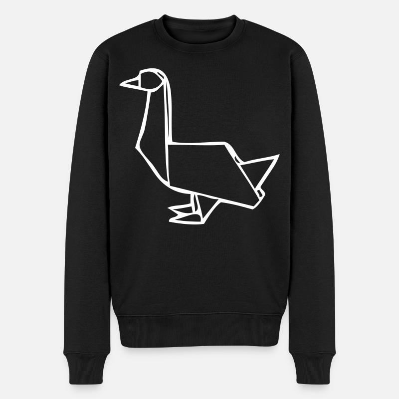 Oie | Canard | Origami - Pull Premium bio Homme - noir