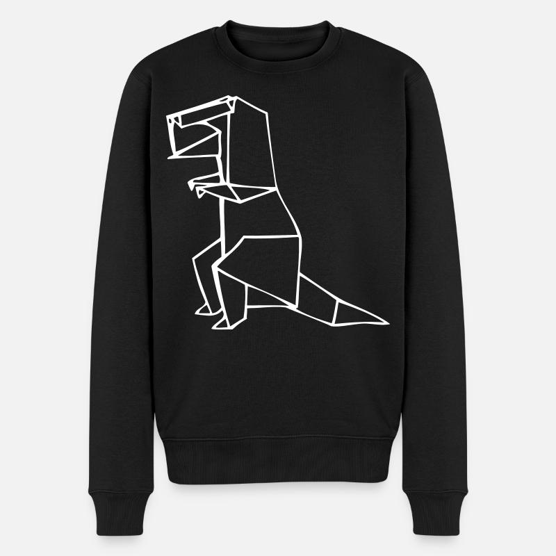 Dino Rex - T-Rex - Origami - Pull Premium bio Homme - noir