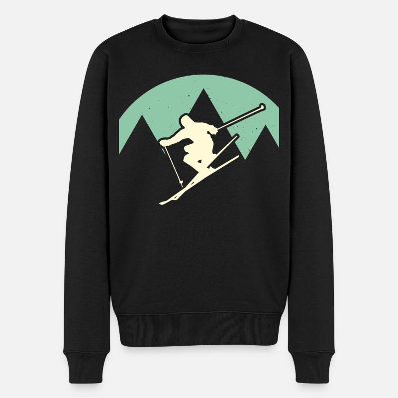 Skifahrer - Männer Premium Bio Pullover - Schwarz