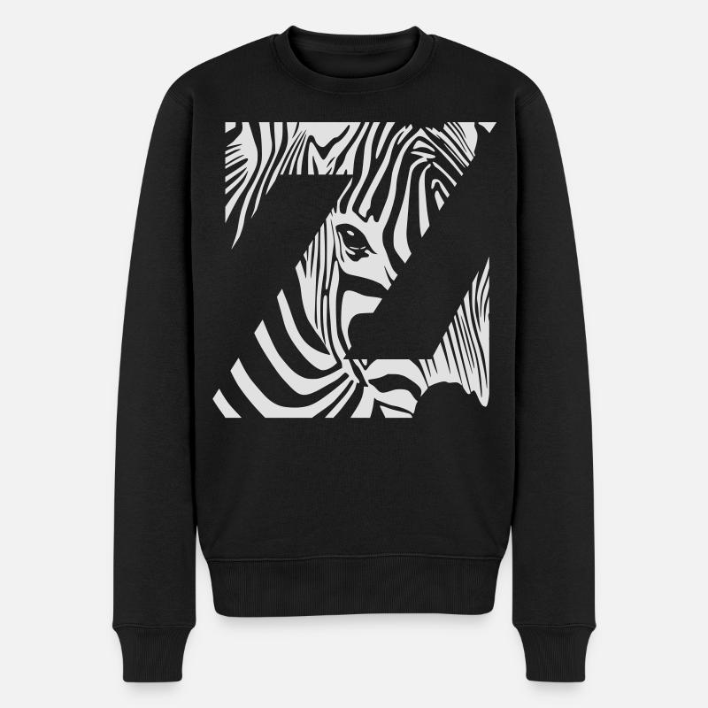 Zebra Mix Mono White - Pull Premium bio Homme - noir