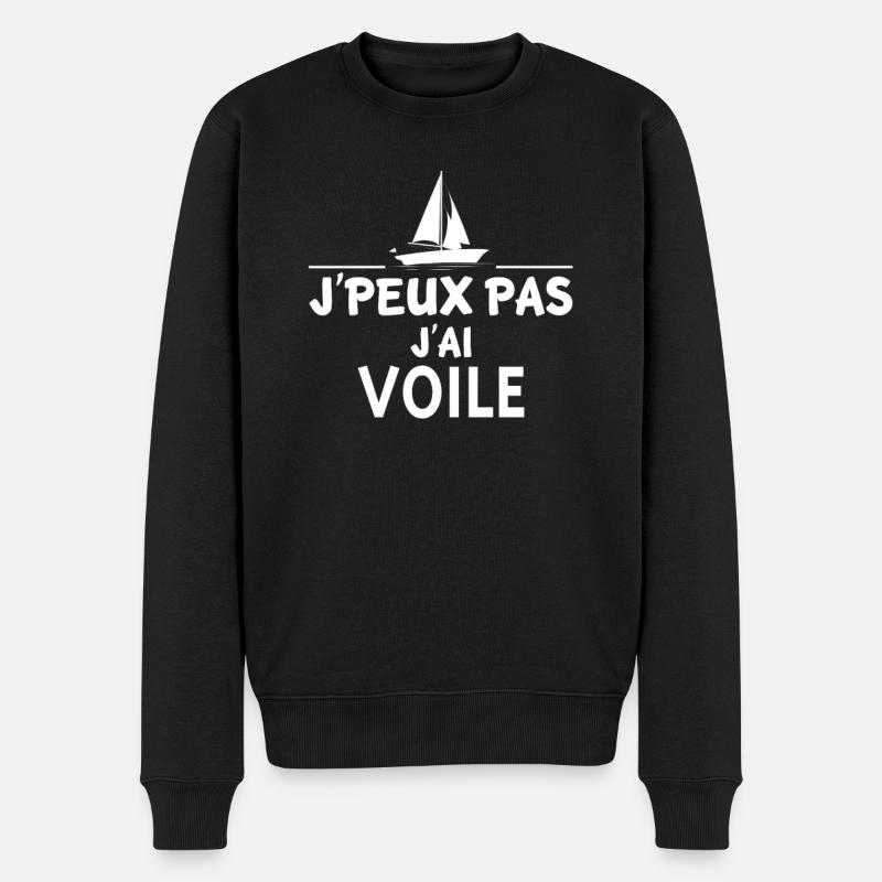 Ich kann nicht segeln. - Männer Premium Bio Pullover - Schwarz
