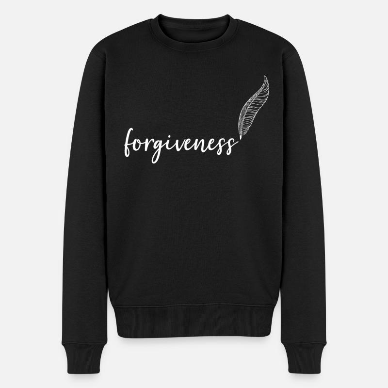 Calligraphie au pardon avec pardon - Pull Premium bio Homme - noir