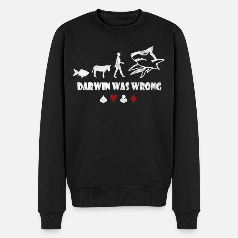 Poker - Männer Premium Bio Pullover - Schwarz