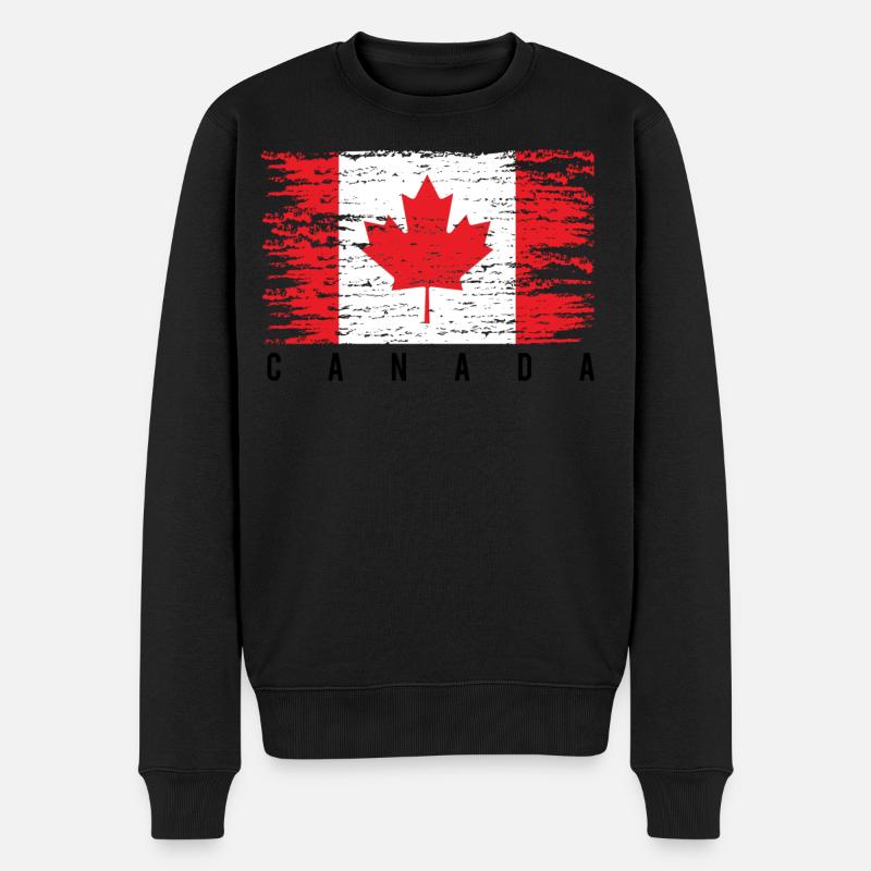 Drapeau Canadien en Grunge - Pull Premium bio Homme - noir