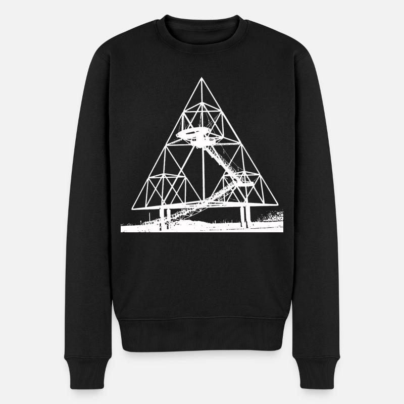 TETRAEDER WEISS - Männer Premium Bio Pullover - Schwarz