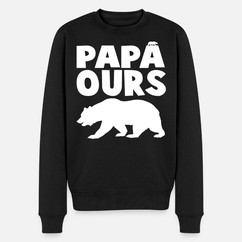 Tête de papaours sauvage en silhouette - Pull Premium bio Homme - noir