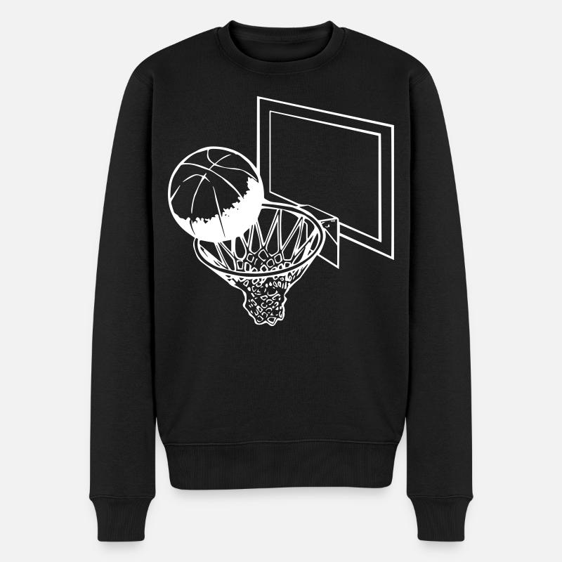 Basketball - Basketballkorb - Männer Premium Bio Pullover - Schwarz