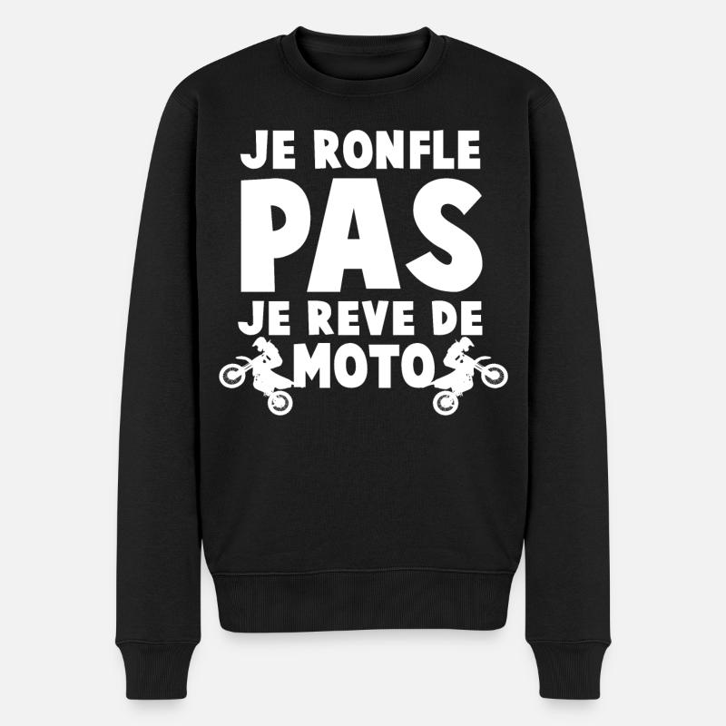 Humour Moto et Rêve d'Aventure - Pull Premium bio Homme - noir