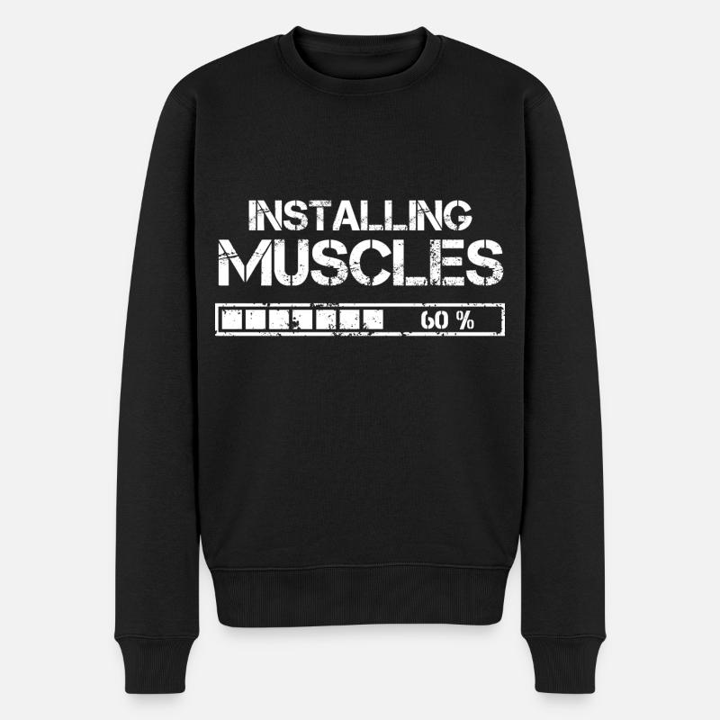 Installing Muscles - Männer Premium Bio Pullover - Schwarz
