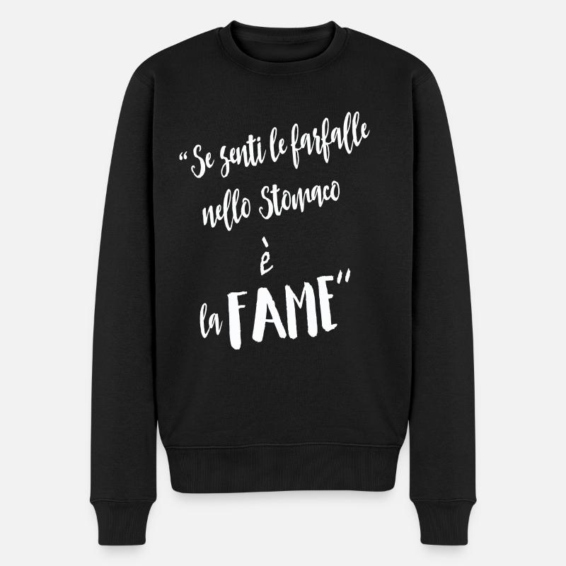 Wenn Sie Schmetterlinge fühlen - Männer Premium Bio Pullover - Schwarz