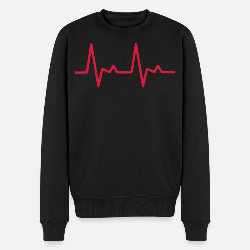 ECG_01 - Männer Premium Bio Pullover - Schwarz