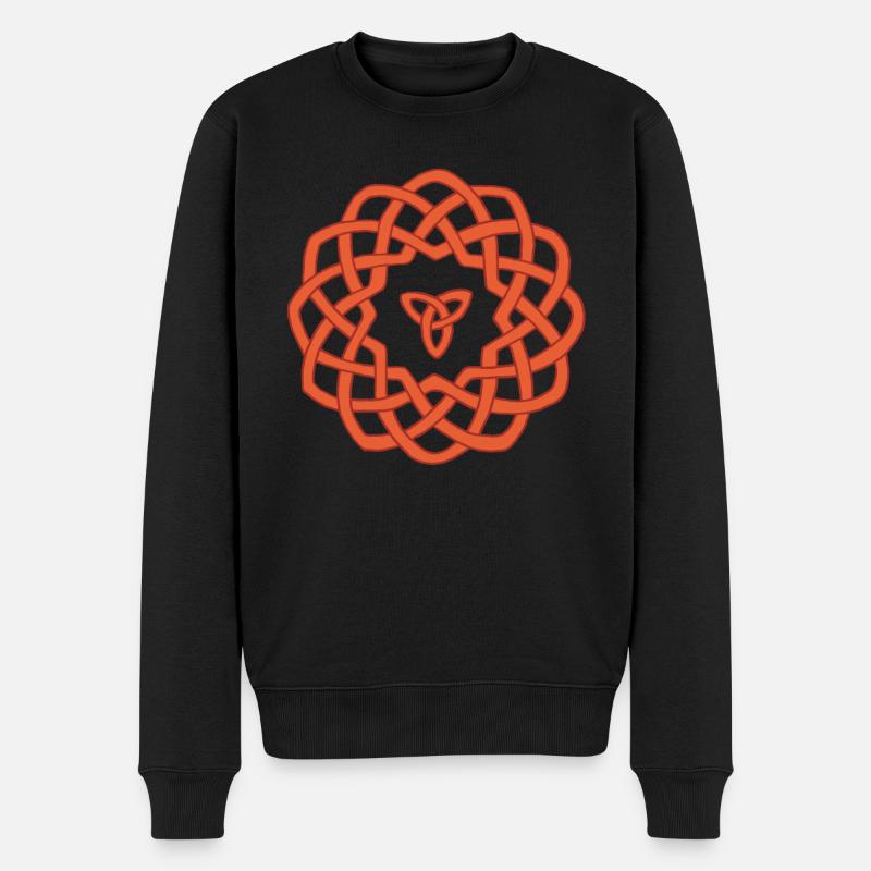 Keltische Blume - Männer Premium Bio Pullover - Schwarz