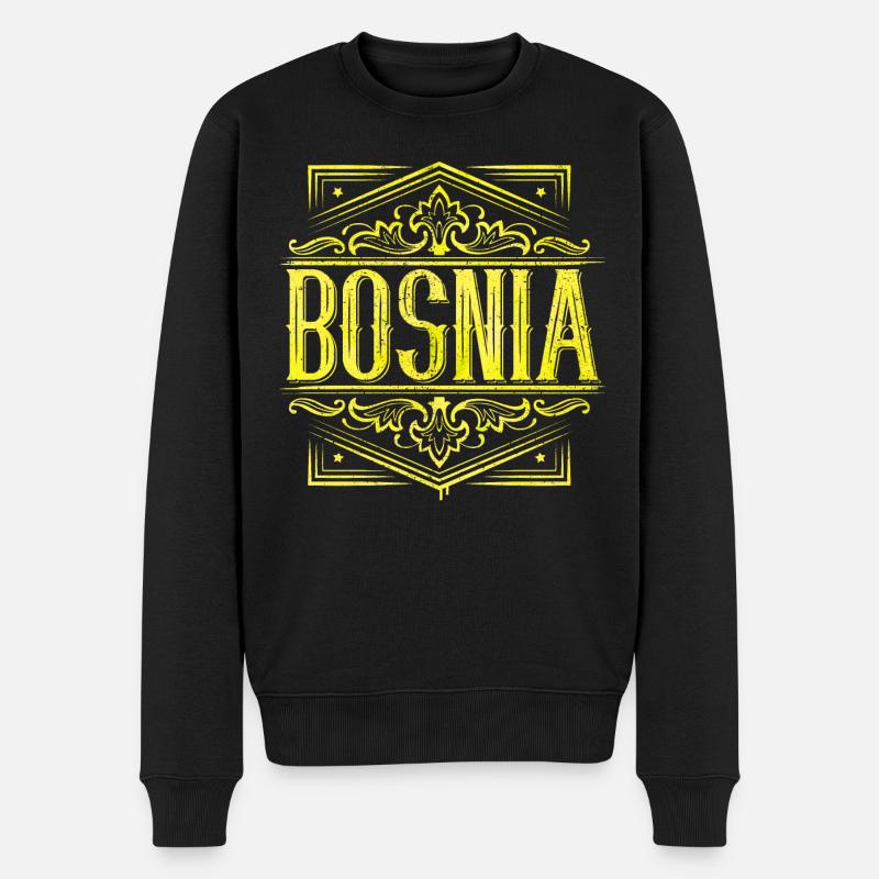 Bosnia | Bosnien | Flagge - Männer Premium Bio Pullover - Schwarz