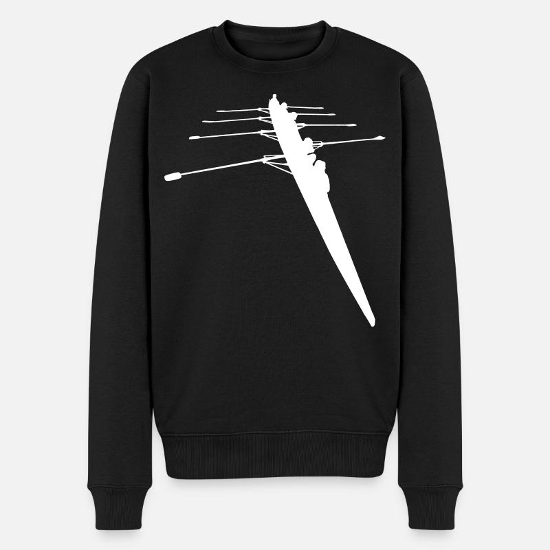 Ruderer - 4er Ruderboot - Männer Premium Bio Pullover - Schwarz