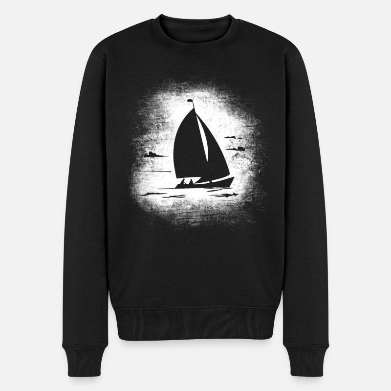 Voile - Voilier - Pull Premium bio Homme - noir