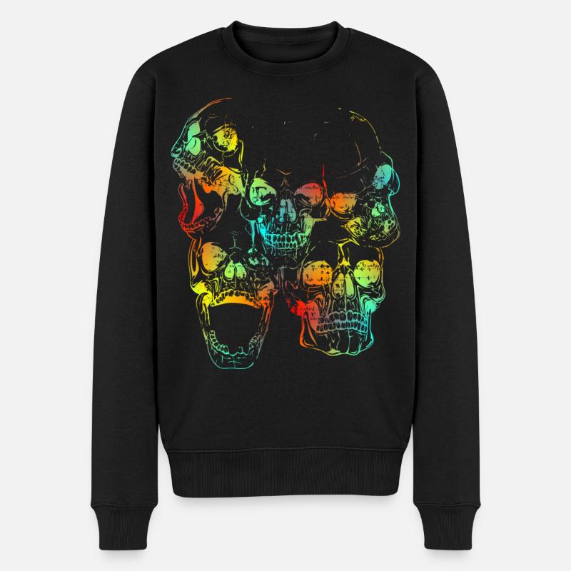 Skulls - Männer Premium Bio Pullover - Schwarz