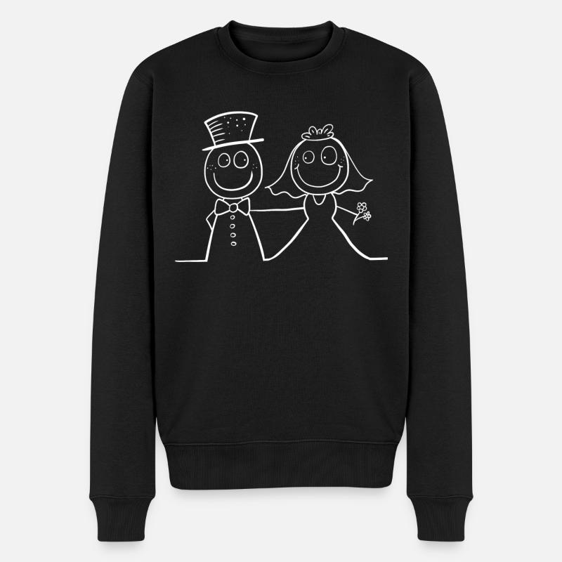 Mariage heureux je marié marié - Pull Premium bio Homme - noir