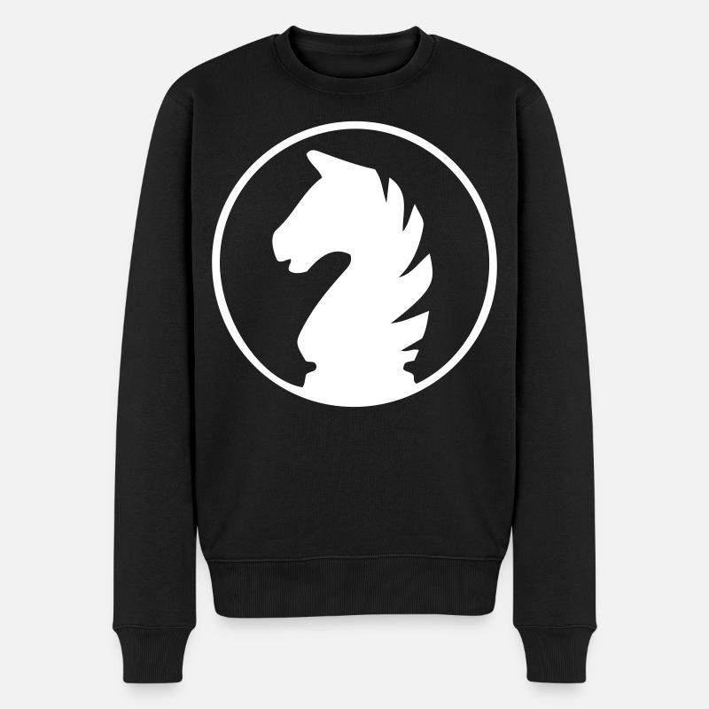 Schach - Pferd - Männer Premium Bio Pullover - Schwarz