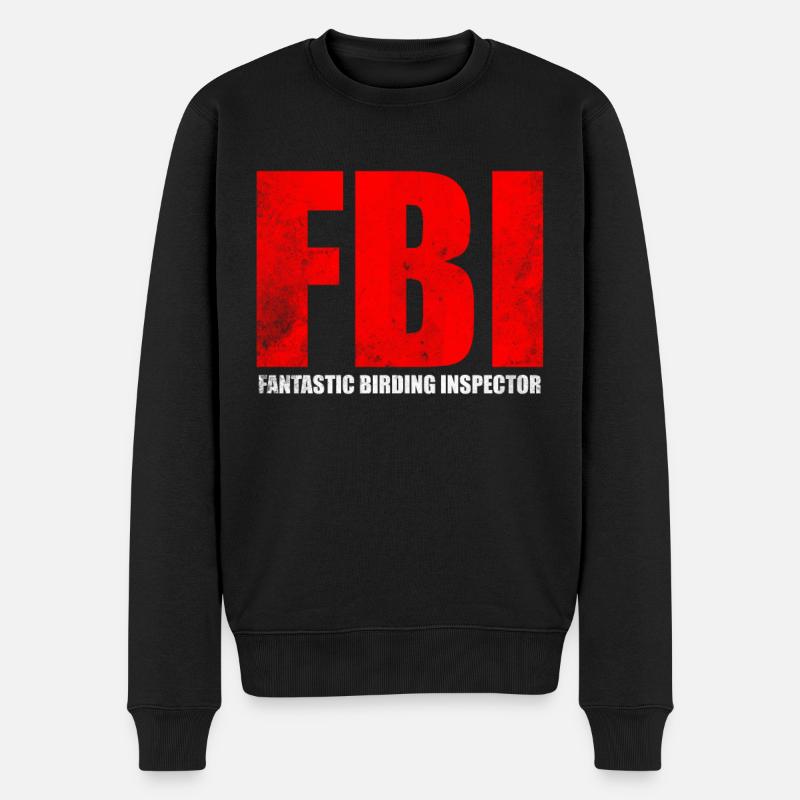 Conception de l’inspecteur d’observation des oiseaux du FBI - Pull Premium bio Homme - noir