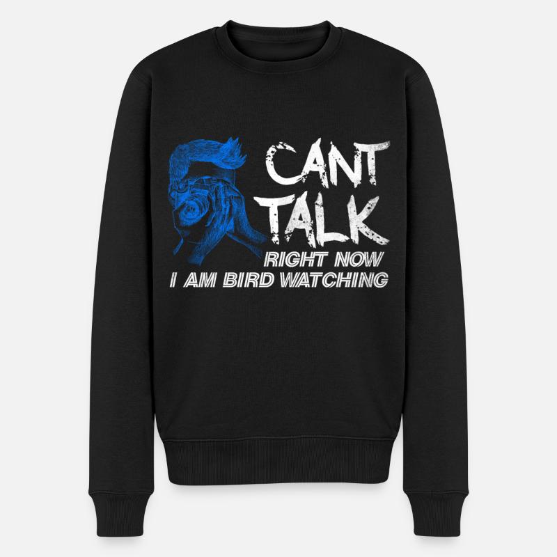 Bird Watching Ich Kann Nicht Reden Design - Männer Premium Bio Pullover - Schwarz