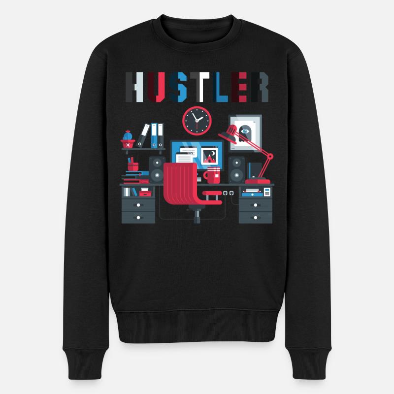 Hustler Arbeitstier - Männer Premium Bio Pullover - Schwarz