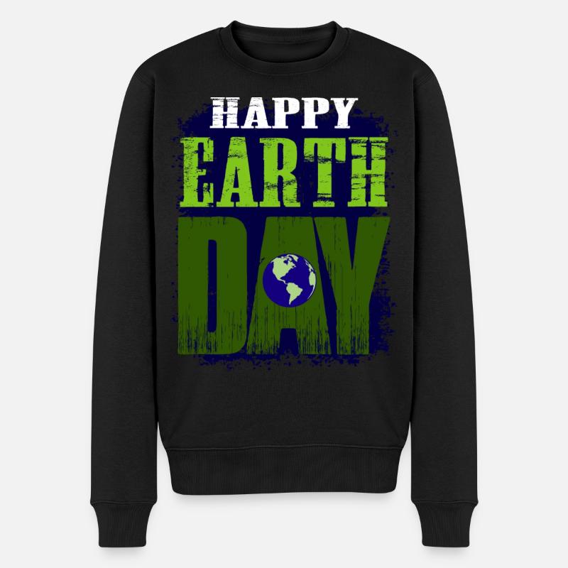 HAPPY EARTH DAY Conception motivante - Pull Premium bio Homme - noir