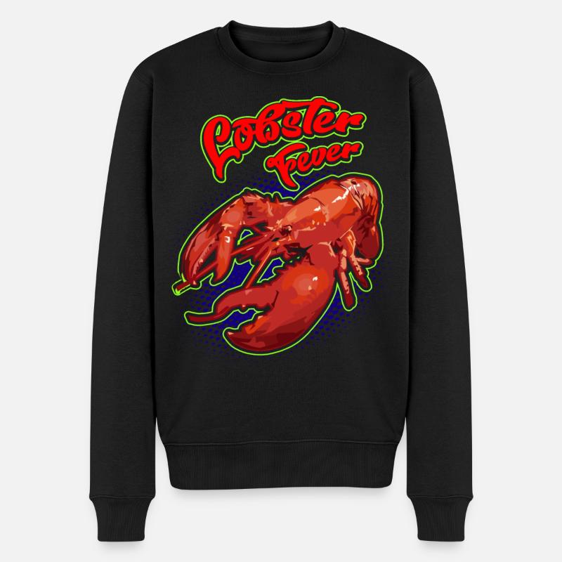 Retro Grillkunst mit Lobster Design - Männer Premium Bio Pullover - Schwarz