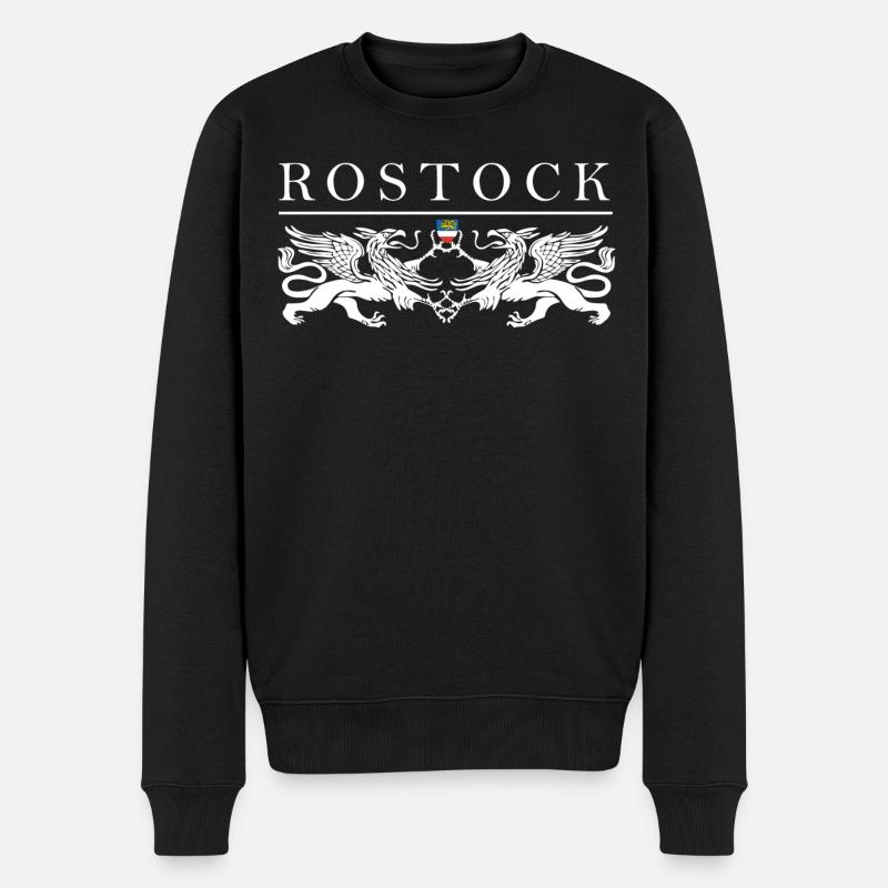 Rostock Greif Doppel - Männer Premium Bio Pullover - Schwarz