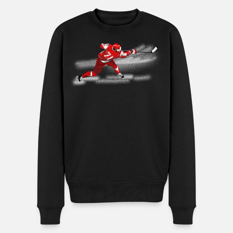 Eishockey - Männer Premium Bio Pullover - Schwarz