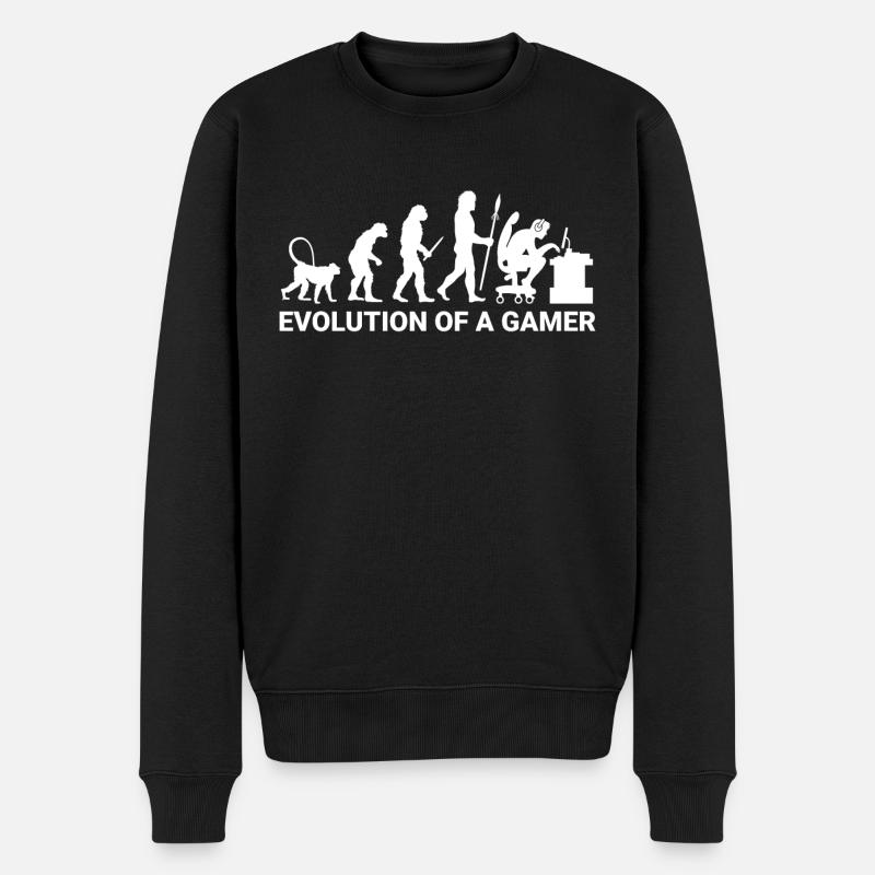 Evolution Gamer - Männer Premium Bio Pullover - Schwarz