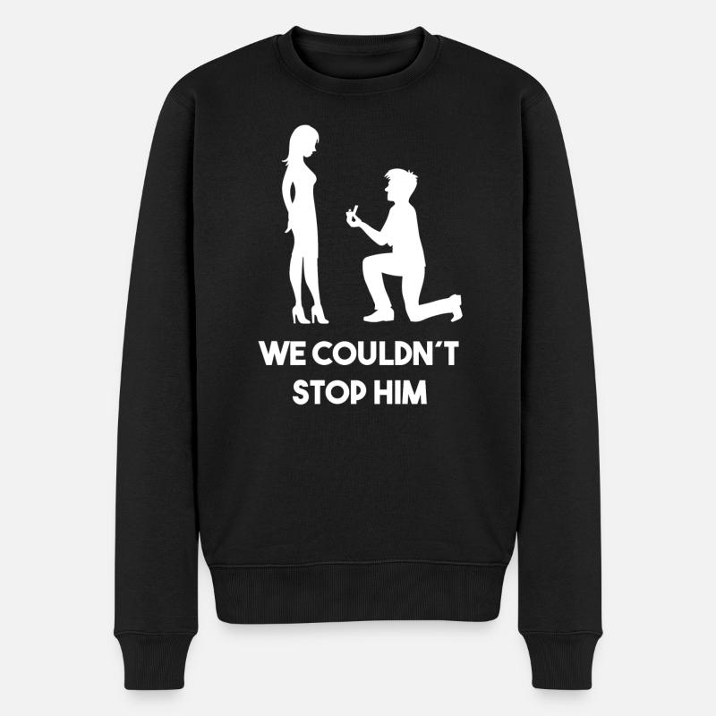 Junggesellenabschied Hochzeit Party Lustig Spruch - Männer Premium Bio Pullover - Schwarz