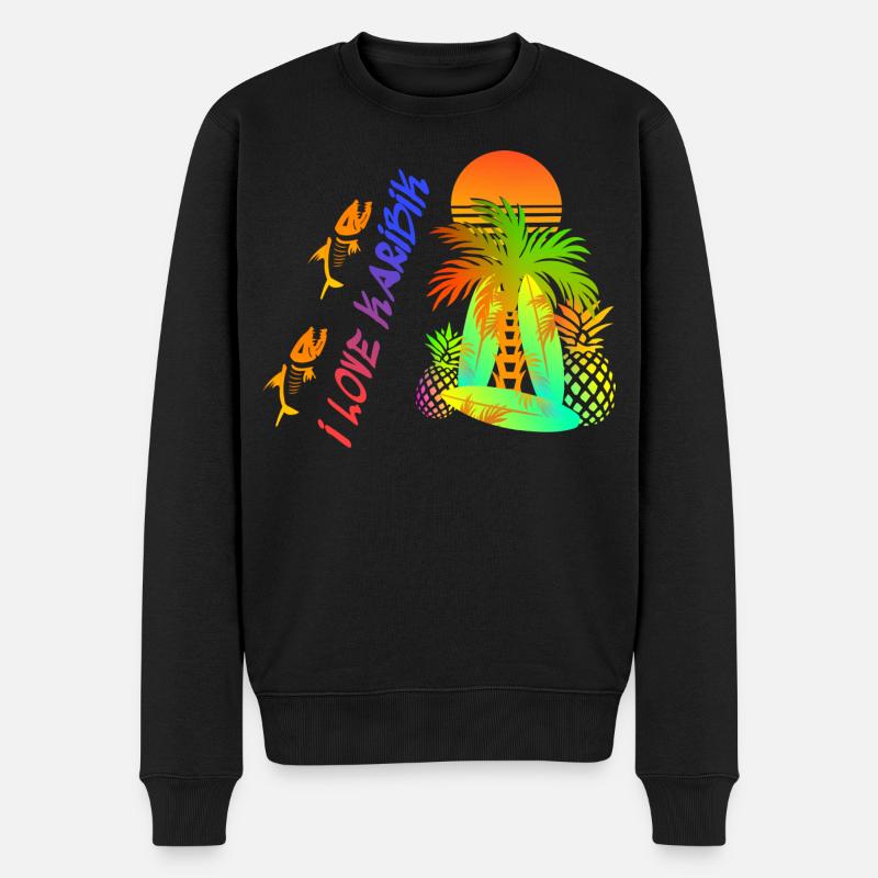 Love Karibik - Männer Premium Bio Pullover - Schwarz
