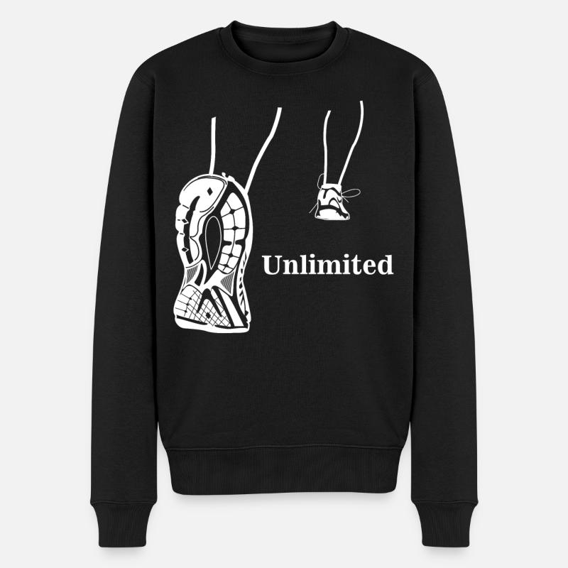 Unlimited - Laufdesign - Männer Premium Bio Pullover - Schwarz