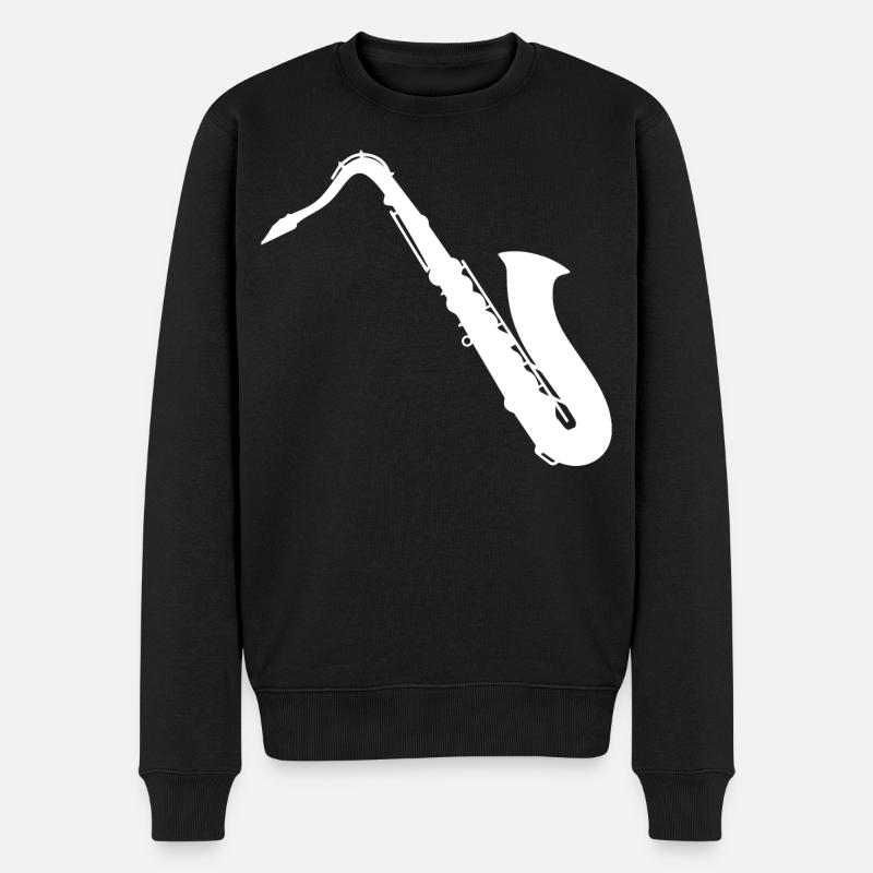 Saxophon - Männer Premium Bio Pullover - Schwarz