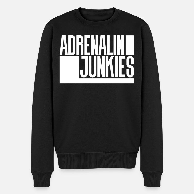 Adrenalin Junkies - Männer Premium Bio Pullover - Schwarz