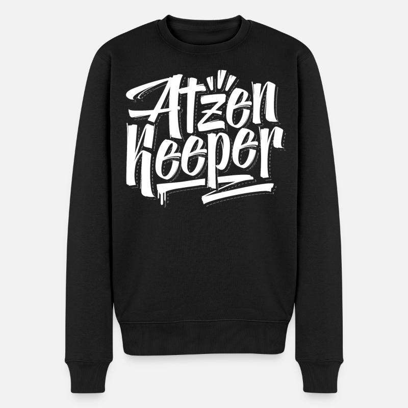 Atzen Keeper / MC Bogy / Berlin Crime - Männer Premium Bio Pullover - Schwarz