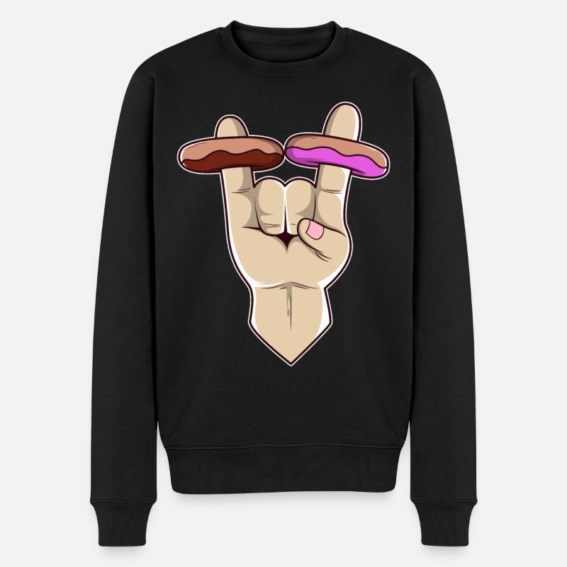 2 Donuts from Hell - Männer Premium Bio Pullover - Schwarz