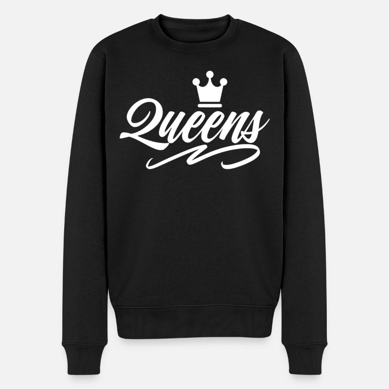 Queens - Männer Premium Bio Pullover - Schwarz