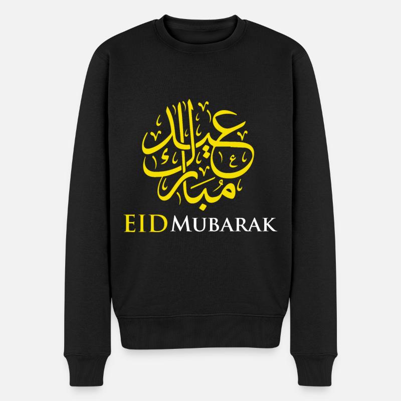 Islam Eid Mubarak - Männer Premium Bio Pullover - Schwarz