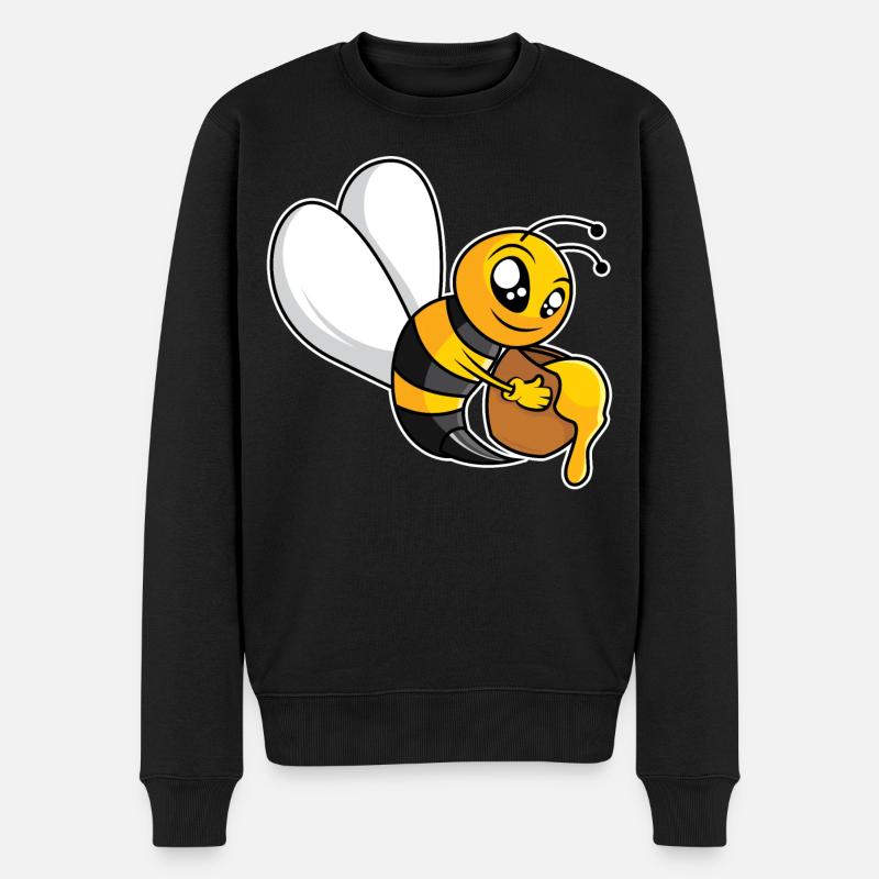 Fleißige Honigbiene - Männer Premium Bio Pullover - Schwarz