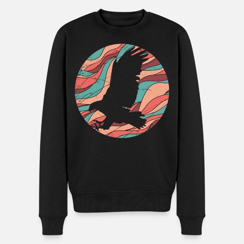 Greifvogel - Männer Premium Bio Pullover - Schwarz