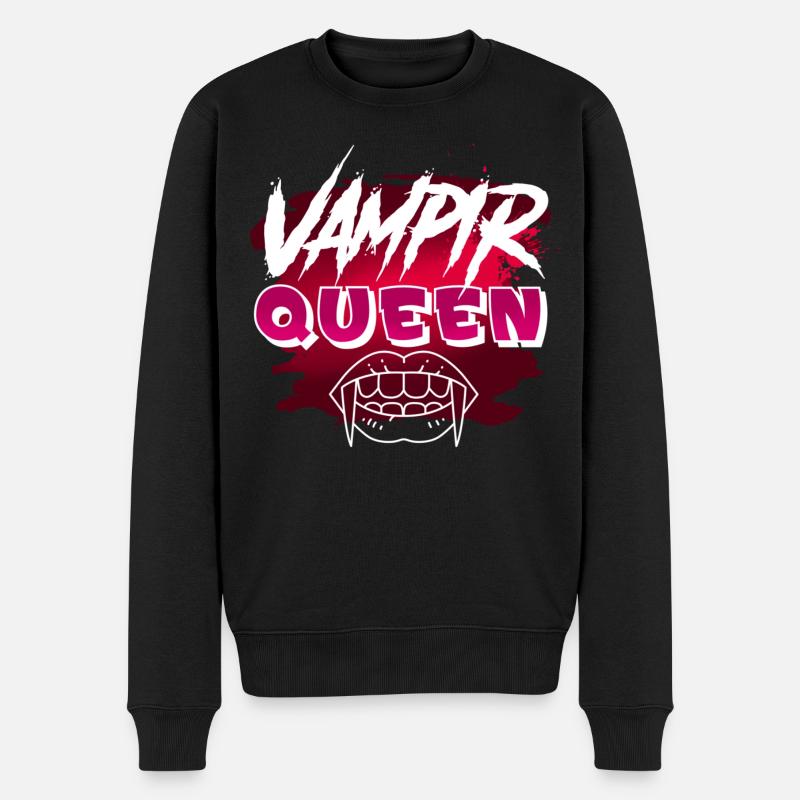 Halloween Vampir - Männer Premium Bio Pullover - Schwarz