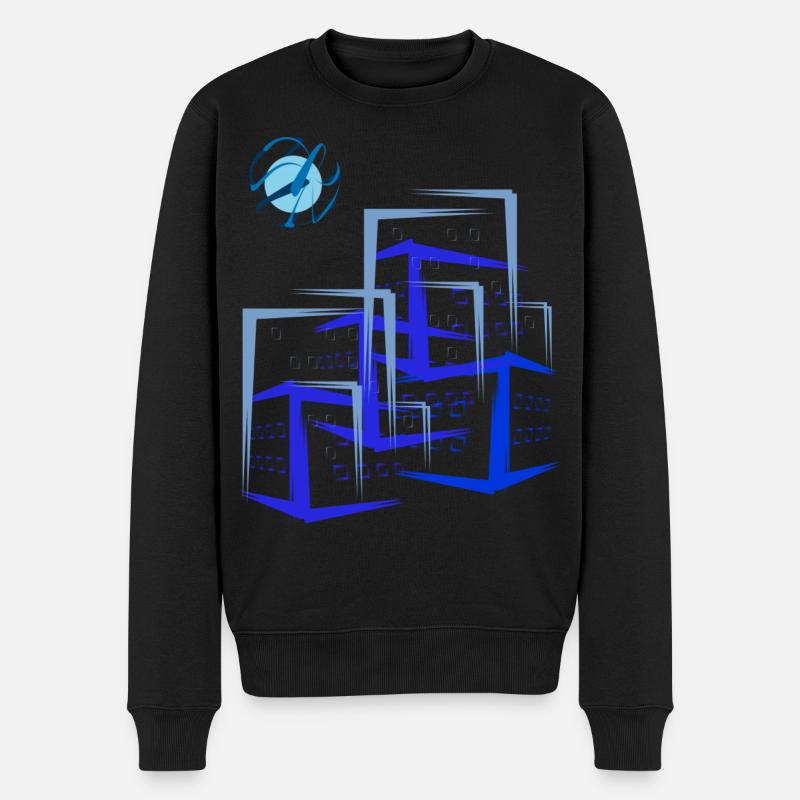 Gebäude Wohnung Häuser - Männer Premium Bio Pullover - Schwarz